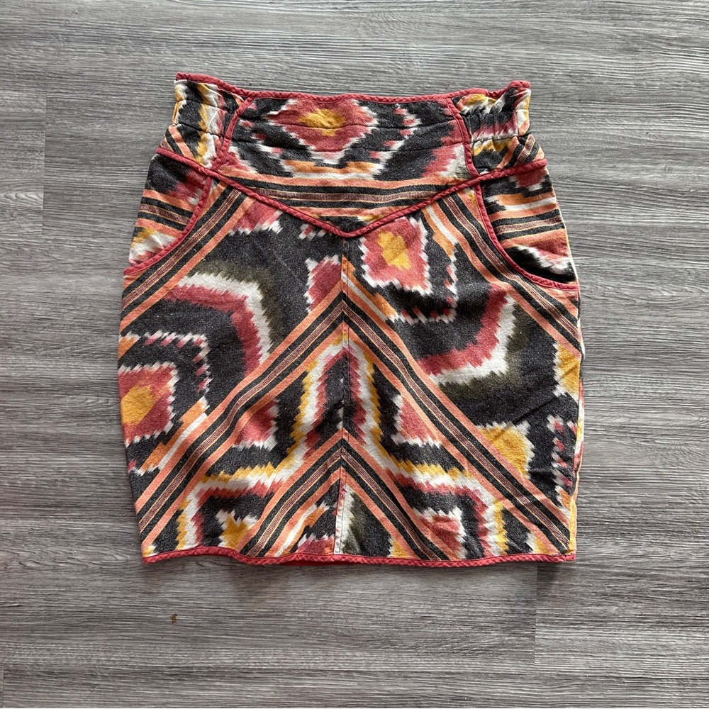 High-Waisted Patterned Mini Skirt